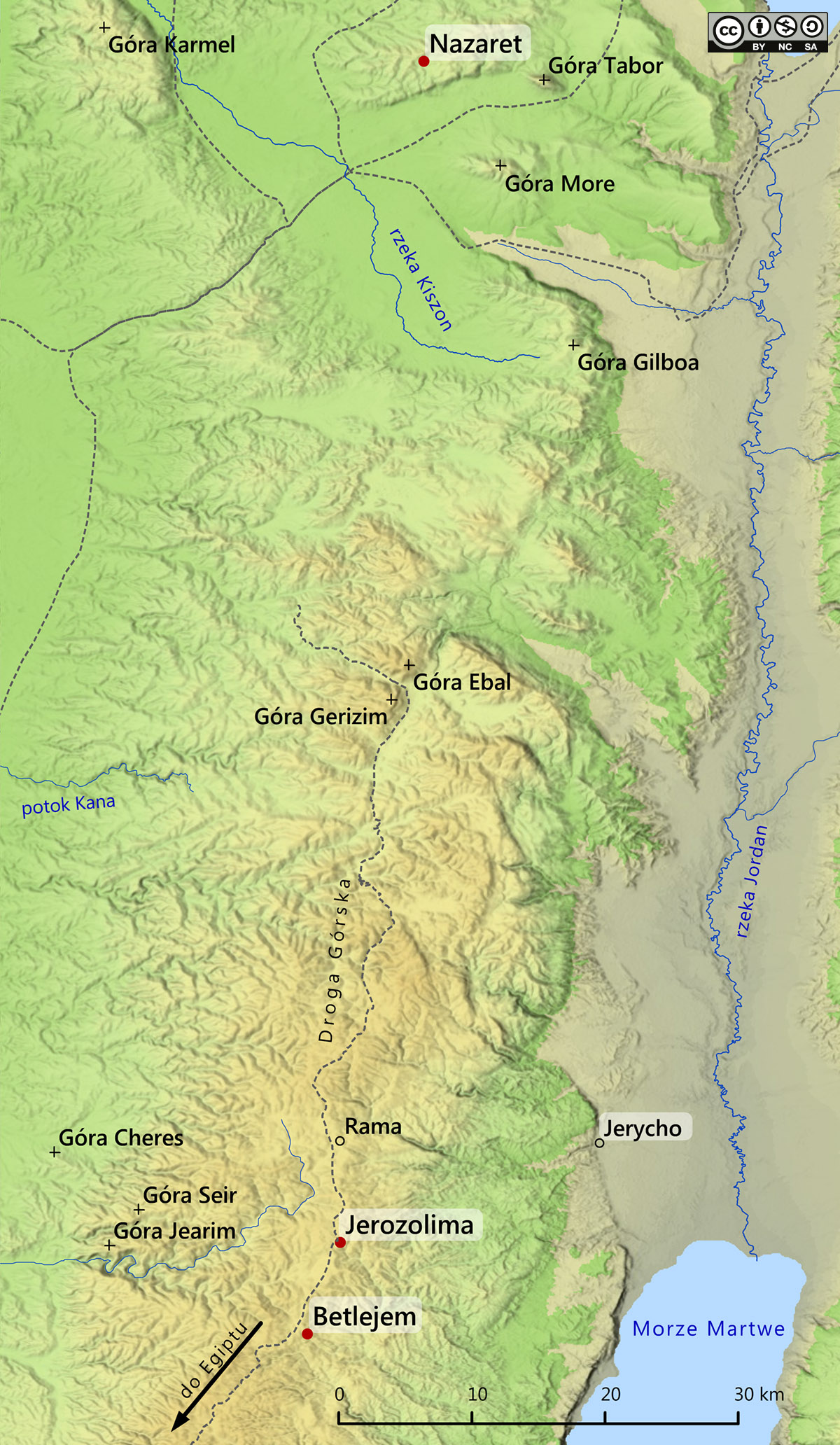mapa Galilea Judea Nazaret Betlejem Jerozolima