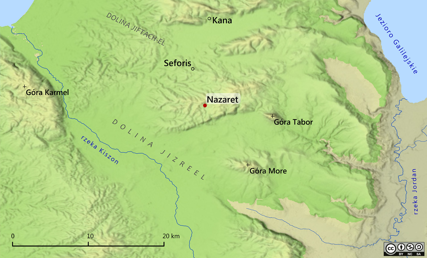 mapa Galilea i Nazaret